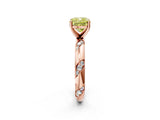 Rose gold Fancy Yellow Cushion Cut Solitaire Diamond Engagement Ring with Twisted Pave Band and Four-Prong Setting_17