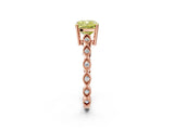 Rose gold Fancy Yellow Cushion Cut Solitaire Diamond Ring with Infinity Twist Band and Four-Prong Setting_14