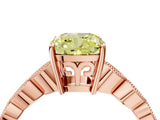 Rose gold Fancy Yellow Cushion Cut Solitaire Diamond Ring with Infinity Twist Band and Four-Prong Setting_16