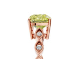 Rose gold Fancy Yellow Cushion Cut Solitaire Diamond Ring with Infinity Twist Band and Four-Prong Setting_17