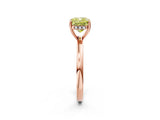 Rose gold Fancy Yellow Cushion Cut Solitaire Diamond Ring with Prong Setting and Plain Band_2
