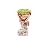 Rose gold Fancy Yellow Cushion  Cut Solitaire Diamond Twisted Band with Pave Setting_33