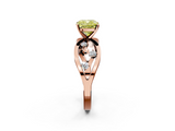 Rose gold Fancy Yellow Cushion  Cut Solitaire Diamond with Side Stones on Criss-Cross Band and Four-Prong Setting_5