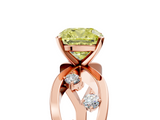 Rose gold Fancy Yellow Cushion  Cut Solitaire Diamond with Side Stones on Criss-Cross Band and Four-Prong Setting_8