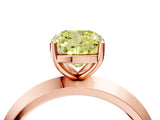 Rose gold Fancy Yellow Cushion  Cut Solitaire Engagement Ring with Flat Band and Four-Prong Setting 4