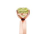 Rose gold Fancy Yellow Cushion  Cut Solitaire Engagement Ring with Flat Band and Four-Prong Setting 5