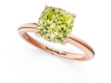 Rose gold Fancy Yellow Cushion  Cut Solitaire Engagement Ring with Four-Prong Setting and Classic Band_21