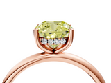 Rose gold Fancy Yellow Cushion  Cut Solitaire Engagement Ring with Four-Prong Setting and Classic Band_24