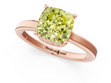 Rose gold Fancy Yellow Cushion  Cut Solitaire Engagement Ring with Four-Prong Setting on a Classic Band_21