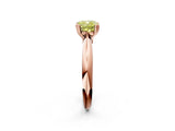 Rose gold Fancy Yellow Cushion  Cut Solitaire Engagement Ring with Tapered Band and Four-Prong Setting 3