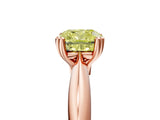 Rose gold Fancy Yellow Cushion  Cut Solitaire Engagement Ring with Tapered Band and Four-Prong Setting