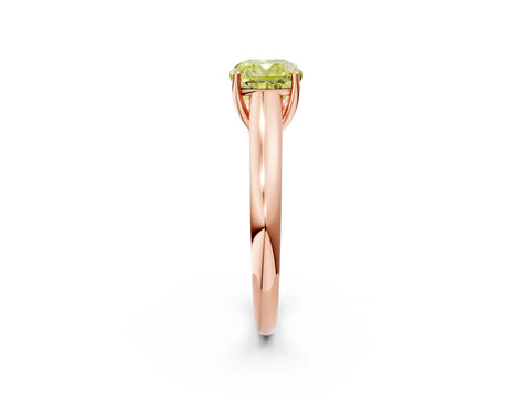 Rose gold Fancy Yellow Cushion Cut Solitaire Engagement Ring with Tapered Band and Four-Prong Setting_5