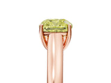 Rose gold Fancy Yellow Cushion Cut Solitaire Engagement Ring with Tapered Band and Four-Prong Setting_8