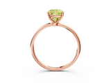 Rose gold Fancy Yellow Cushion  Cut Solitaire Engagement Ring with Thin Band and Four-Prong Setting_6