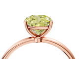 Rose gold Fancy Yellow Cushion  Cut Solitaire Engagement Ring with Thin Band and Four-Prong Setting_7