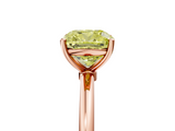 Rose gold Fancy Yellow Cushion  Cut Solitaire Engagement Ring with Thin Band and Four-Prong Setting_8