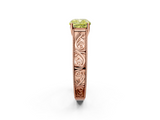 Rose gold Fancy Yellow Cushion  Cut Solitaire Engraved Band with Four-Prong Setting_65