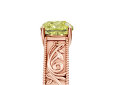Rose gold Fancy Yellow Cushion  Cut Solitaire Engraved Band with Four-Prong Setting_68
