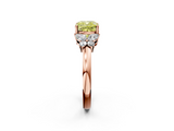 Rose gold Fancy Yellow Cushion  Cut Solitaire Floral Diamond Ring with Four-Prong Setting_39