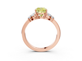 Rose gold Fancy Yellow Cushion  Cut Solitaire Floral Diamond Ring with Four-Prong Setting_40