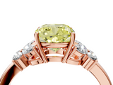 Rose gold Fancy Yellow Cushion  Cut Solitaire Floral Diamond Ring with Four-Prong Setting_41