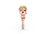 Rose gold Fancy Yellow Cushion Cut Solitaire Intertwined Band Prong Setting Ring_2