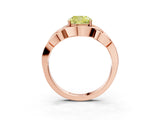 Rose gold Fancy Yellow Cushion Cut Solitaire Intertwined Band Prong Setting Ring_3