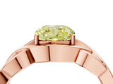 Rose gold Fancy Yellow Cushion Cut Solitaire Intertwined Band Prong Setting Ring_4