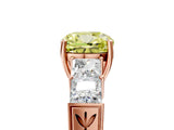 Rose gold Fancy Yellow Cushion Cut Solitaire Princess Side Stone Engraved Band Prong Setting Ring_5