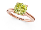 Rose gold Fancy Yellow Cushion  Cut Solitaire Ring with Cathedral Band and Four-Prong Setting_58