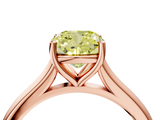 Rose gold Fancy Yellow Cushion  Cut Solitaire Ring with Cathedral Band and Four-Prong Setting_61