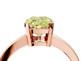 Rose gold Fancy Yellow Cushion  Cut Solitaire Ring with Four-Prong Setting and Classic Band_49