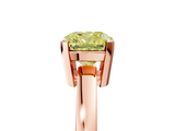 Rose gold Fancy Yellow Cushion  Cut Solitaire Ring with Four-Prong Setting and Classic Band_50