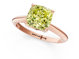 Rose gold Fancy Yellow Cushion  Cut Solitaire Ring with Four-Prong Setting on a Classic Band_72