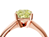 Rose gold Fancy Yellow Cushion  Cut Solitaire Ring with Four-Prong Setting on a Classic Band_75