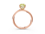 Rose gold Fancy Yellow Cushion  Cut Solitaire Ring with Thin Band and Four-Prong Setting_19