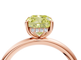 Rose gold Fancy Yellow Cushion  Cut Solitaire Ring with Thin Band and Four-Prong Setting_20
