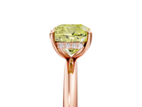 Rose gold Fancy Yellow Cushion  Cut Solitaire Ring with Thin Band and Four-Prong Setting_21