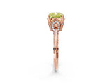 Rose gold Fancy Yellow Cushion Cut Solitaire Split Shank Pave Diamond Engagement Ring with Four-Prong Setting_2