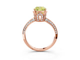 Rose gold Fancy Yellow Cushion Cut Solitaire Split Shank Pave Diamond Engagement Ring with Four-Prong Setting_27