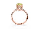 Rose gold Fancy Yellow Cushion Cut Solitaire Split Shank Pave Diamond Engagement Ring with Four-Prong Setting_3