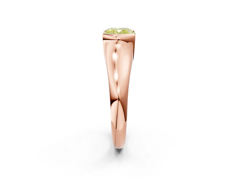 Rose gold Fancy Yellow Cushion Cut Solitaire Tension Set Diamond Ring with Split Shank Band_2