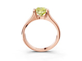 Rose gold Fancy Yellow Cushion Cut Solitaire Tension Set Diamond Ring with Split Shank Band_3