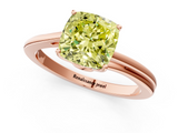 Rose gold Fancy Yellow Cushion  Cut Solitaire Twist Band Ring with Four-Prong Setting_21