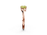 Rose gold Fancy Yellow Cushion  Cut Solitaire Twist Band Ring with Four-Prong Setting_22