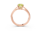Rose gold Fancy Yellow Cushion  Cut Solitaire Twist Band Ring with Four-Prong Setting_23