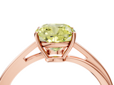 Rose gold Fancy Yellow Cushion  Cut Solitaire Twist Band Ring with Four-Prong Setting_24