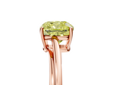 Rose gold Fancy Yellow Cushion  Cut Solitaire Twist Band Ring with Four-Prong Setting_25