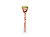 Rose gold Fancy Yellow Cushion  Cut Solitaire Twisted Band with Four-Prong Setting_102