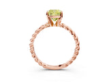 Rose gold Fancy Yellow Cushion  Cut Solitaire Twisted Band with Four-Prong Setting_103